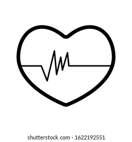 Heartbeat icon vector in trendy  white background