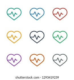 heartbeat icon white background. Editable outline heartbeat icon from health. Trendy heartbeat icon for web and mobile.