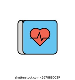 Heartbeat icon with white background vector stock illustration