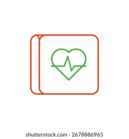 Heartbeat icon with white background vector stock illustration