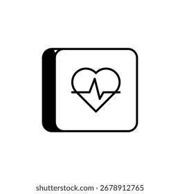 Heartbeat icon with white background vector stock illustration