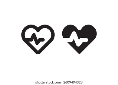 Heartbeat icons in heart shape symbol Vector