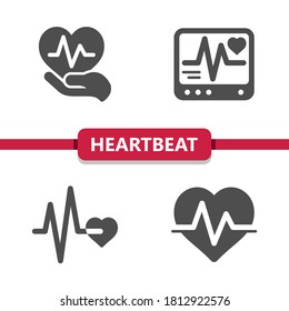 Heartbeat Icons . Professional, pixel perfect icons. EPS 10 format.