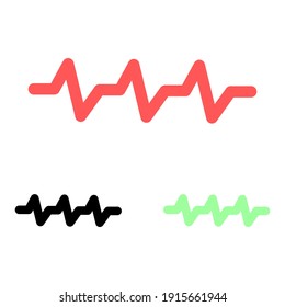 Heartbeat icons set. Colored icons of heartbeats in a flat style. Vector illustration.