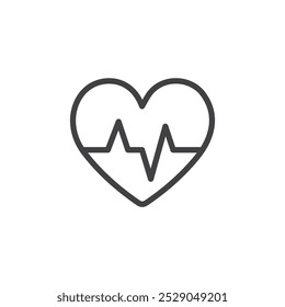 Heartbeat icons set. filled and line illustration