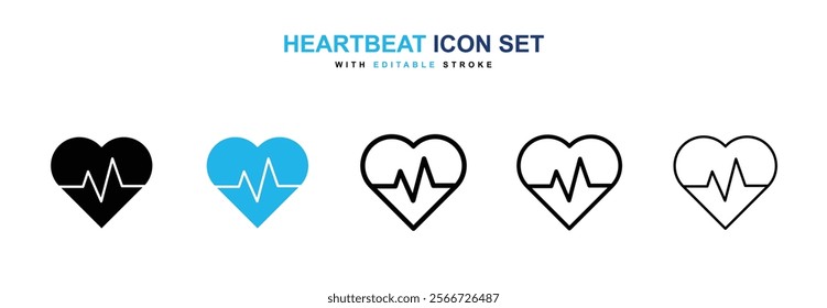 Heartbeat icons vector collection pack.