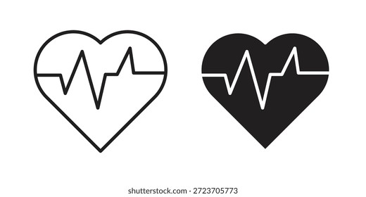 Heartbeat icons vector collection for web designs. flat icons