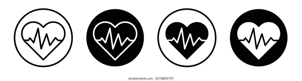Heartbeat icons vector pack for web designs