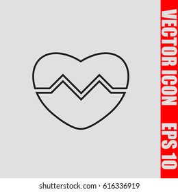Heartbeat icon,sign,symbol isolated in flat style.Vector illustration.
