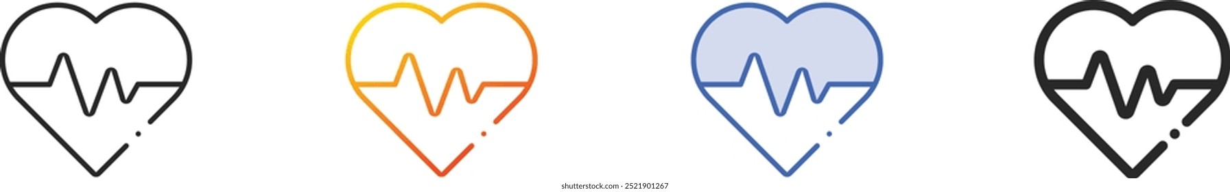 heartbeat icon.Thin Linear, Gradient, Blue Stroke and bold Style Design Isolated On White Background