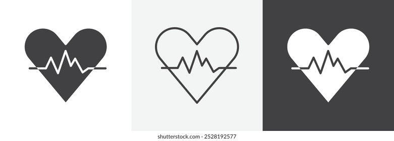 Heartbeat icon.Trendy moderna ilustração vetorial linear plana sobre fundo branco.