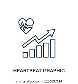 Heartbeat Increase Graphic icon. Mobile apps, printing and more usage. Simple element sing. Monochrome Heartbeat Increase Graphic icon illustration