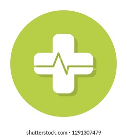 heartbeat inside cross icon