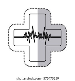 heartbeat inside cross icon, vector illustration design