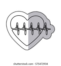 heartbeat inside heart icon, vector llustration design