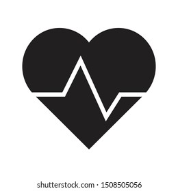 heartbeat isolated black icon vector illustration 