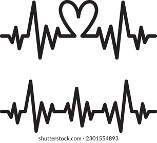 Heartbeat isolated on white background
