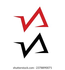 heartbeat letters AV logo element,heartbeat letters AV vector template