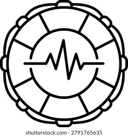 Heartbeat lifesaver ring concept vector illustration with lifebuoy heartbeat lifesaver cardiology healthcare emergency illustration protection survival clinical heartrate monitoring