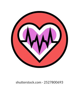 heartbeat line acupuncture color icon vector. heartbeat line acupuncture sign. isolated symbol illustration