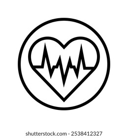 heartbeat line acupuncture line icon vector. heartbeat line acupuncture sign. isolated contour symbol black illustration