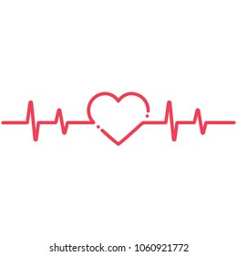 Heartbeat Line Cardio Minimal Style Icon Symbol