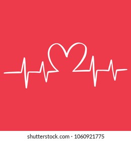 Heartbeat Line Cardio Minimal Style Icon Symbol