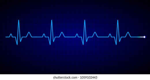 Heartbeat Line. Cardiogram. Electrocardiogram. Vector Illustration.