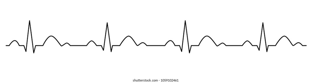 Heartbeat line. Cardiogram. Electrocardiogram. Vector illustration.