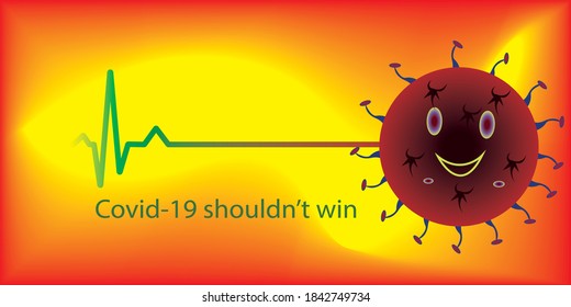 Heartbeat line. Cardiogram. Electrocardiogram. Vector illustration.covid-19