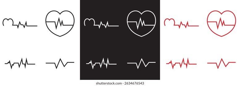 Heartbeat line collection. cardiology, medical pulse, ECG, EKG design,  health monitoring vector. Vector for websites, mobile interfaces, presentations, banner, visual branding etc. EPS 10