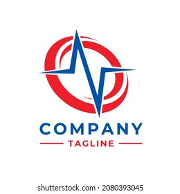 heartbeat line design logo with several abstract lines forming a circle
