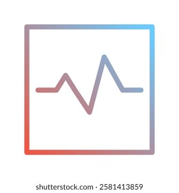 Heartbeat line in frame simple vector graphic