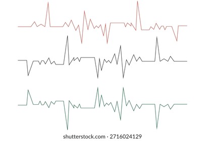 Gráfico de Linha de Pulsação, Vetor de Forma de Onda ECG, Monitor de Pulso Médico, Sinal de Frequência Cardíaca, Ilustração de Sinais Vitais, Linha de Dados de Cardiologia, Gráfico de Monitoramento de Saúde, Padrão de Eletrocardiograma, Gráfico de Rastreamento de Pulso, eps Médico.