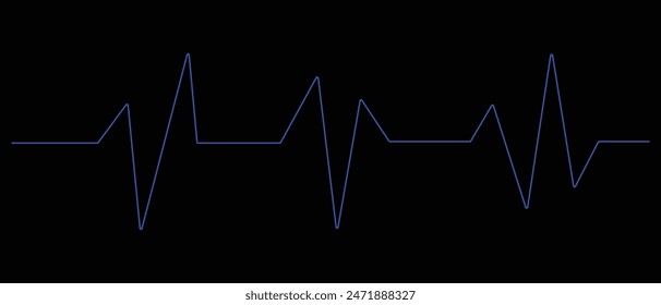 Heartbeat line. Heart beat graph. Black heartbeat line icon on white background. Electrocardiogram. Heart wave technology background Shows the rhythm of the heart that is pumping. Vector illustration.