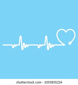 Heartbeat Line Heart Cardio Blue Medicine Element