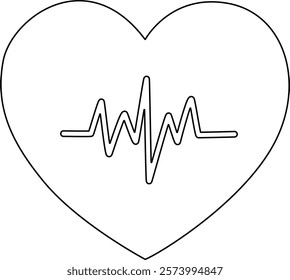 Heartbeat line icon design on white background