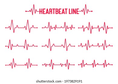 Heartbeat line icon graph for the heartbeat display to help the patient 