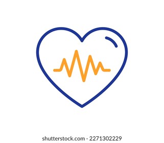Heartbeat line icon. Heart pulse sign. Medical ekg symbol. Colorful thin line outline concept. Linear style heartbeat icon. Editable stroke. Vector