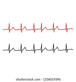 Heartbeat line icon. Heart rhytm. ECG. Electro Cardiogram. Vector illustration isolated on white background.