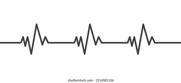 Heartbeat Line Icon. Heart Rhytm. ECG. Electro Cardiogram. Vector Illustration Isolated On White Background.