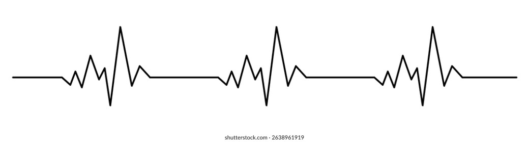 Heartbeat line icon on white background. heartbeat line icon. Pulse Rate Monitor. Heart beat pulse icon vector. healthcare and medicine. vector illustration. 