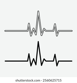 Heartbeat Line Icon. Pulse Icon. Heartbeat Cardiogram.