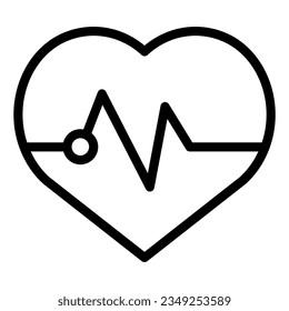 Heartbeat line icon. Pulse vector illustration isolated on white. Cardiogram outline style designed for and app.