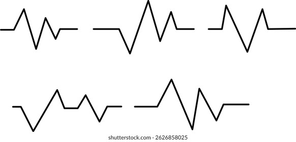 heartbeat line icon set. Cardiovascular Applications. healthcare and medicine. Health and Medicine.  Cardiology Service Continuous