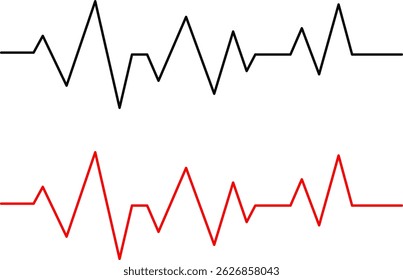 heartbeat line icon set. Cardiovascular Applications. healthcare and medicine. Health and Medicine.  Cardiology Service Continuous