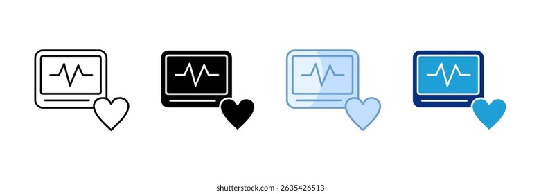 Heartbeat Line Icon Set Multiple Style Collection