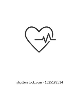 Heartbeat line icon in simple design on a white background