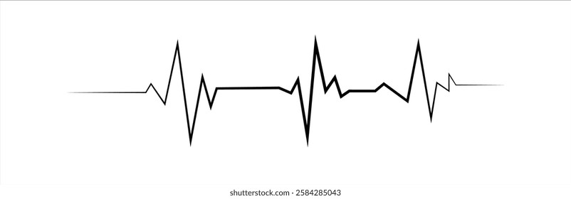 A Heartbeat Line icon typically features a jagged electrocardiogram (ECG or EKG) line, symbolizing heart rate, pulse, medical monitoring, health, vitality, or fitness tracking