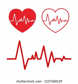 Heartbeat line icon vector